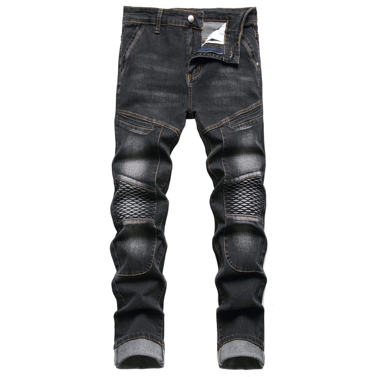 JUNBAOSS Men's Slim Fit Stretch Jeans Ripped Skinny Jeans for Men, Distressed Straight Leg Fashion Comfort Flex Waist Pants
