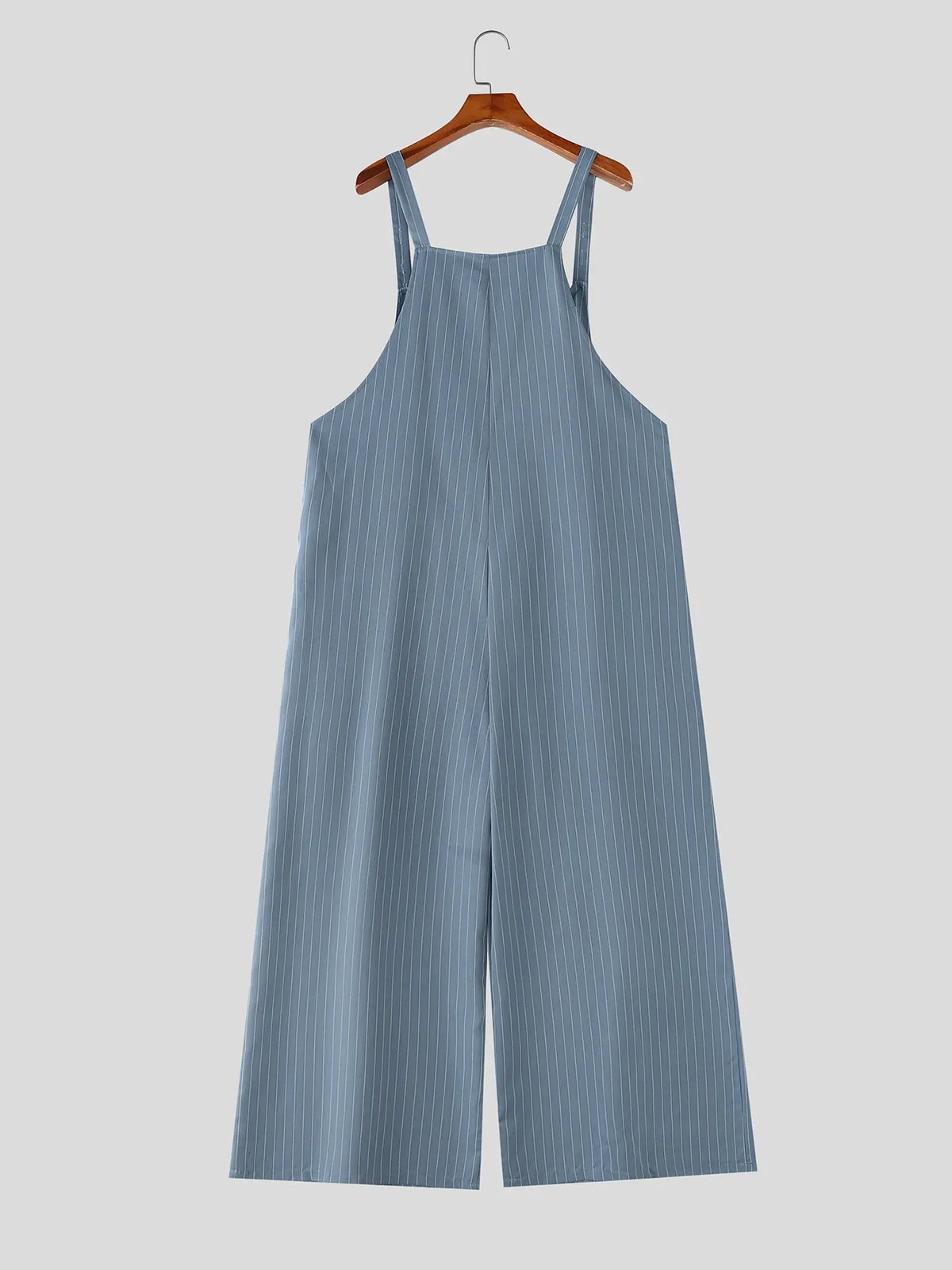 INCERUN Men's Fashion Casual Striped Wide Leg Suspender Pants Overalls, Stylish and Comfortable, Perfect for Daily Wear, Trendy Men's Clothing
