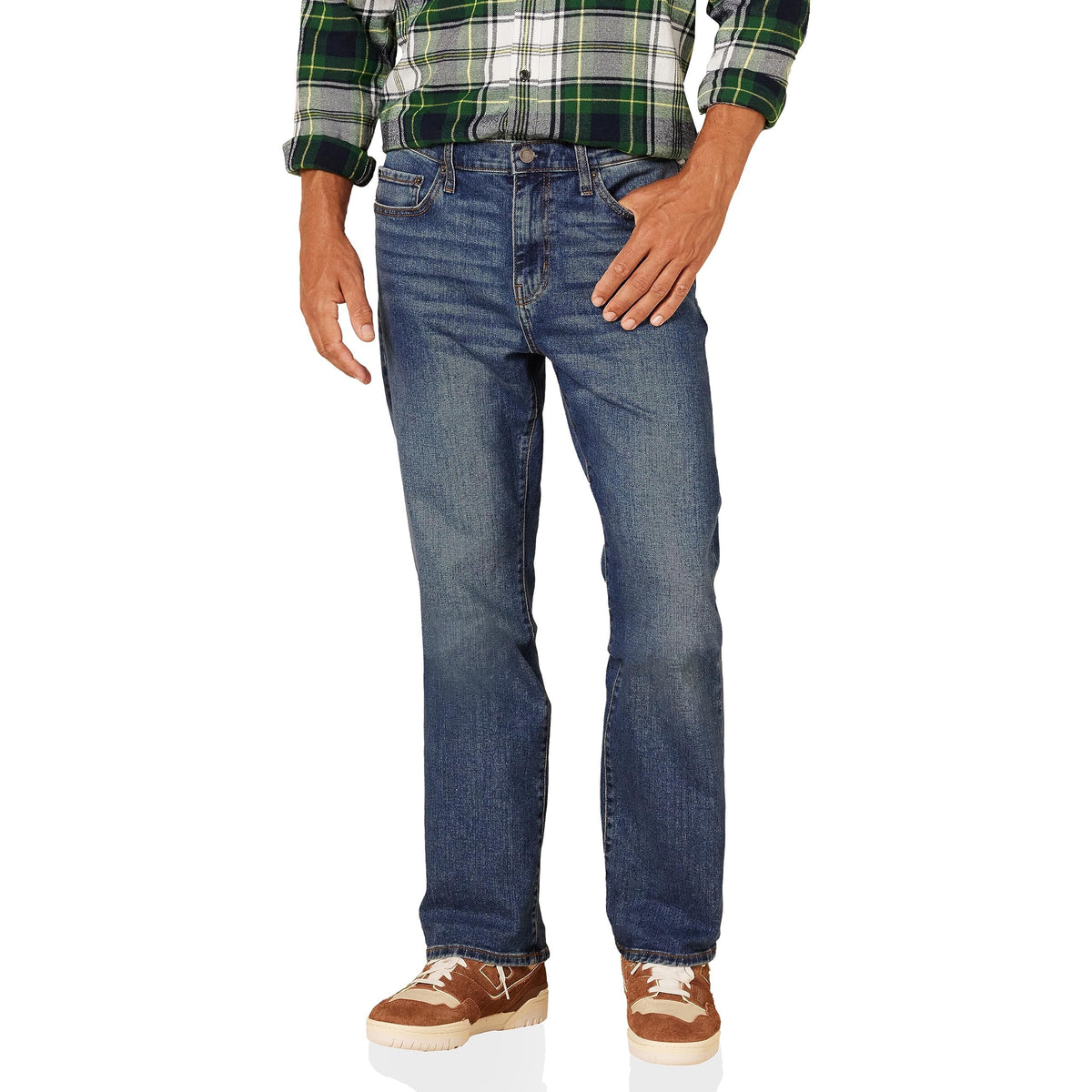 Amazon Essentials Men's Straight-Fit Stretch Jean, Light-Stretch Denim
