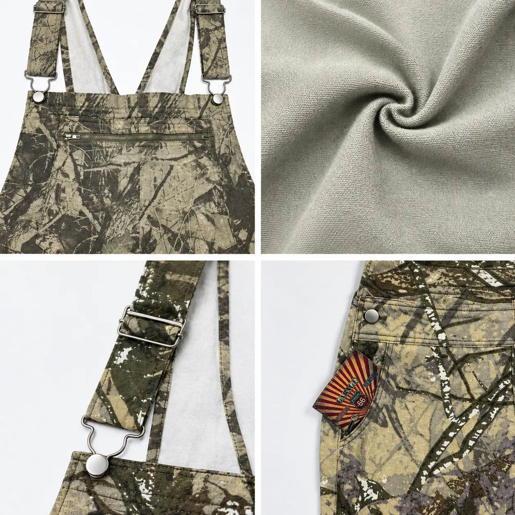 YUANBANG Stretchy Men's Camo Overalls Football Halloween Denim Camouflage Romper Fall Hunting Bib Turkey Season Gear Outdoor Fashion Pattern Coveralls Y2k Menswear Outfits Country Stuff Clothes Adjustable Straps Jumpsuit Winter Casual Pant Christmas Gifts