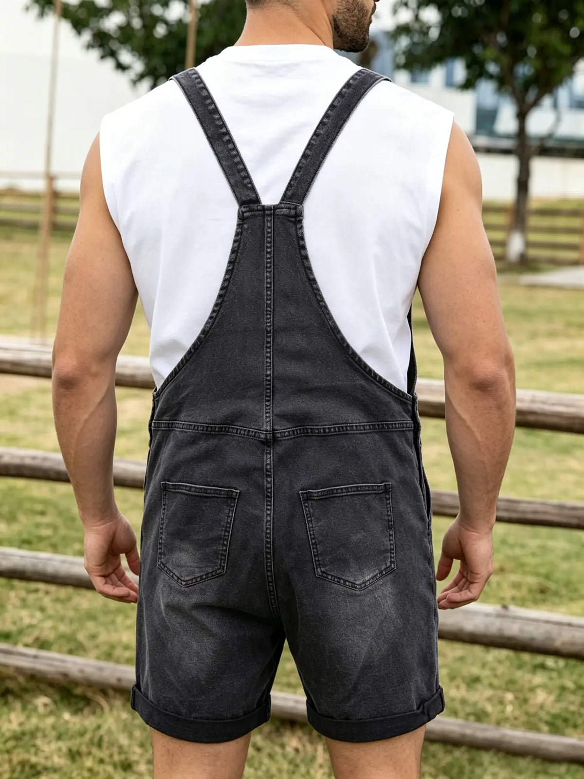 y2k vintage Classic style casual fashion jean Denim menswear men's Peto straight-cut jeans with suspenders Jumpsuit, pure color casual style, suitable for vacation wear, perfect gift for boyfriend or husband