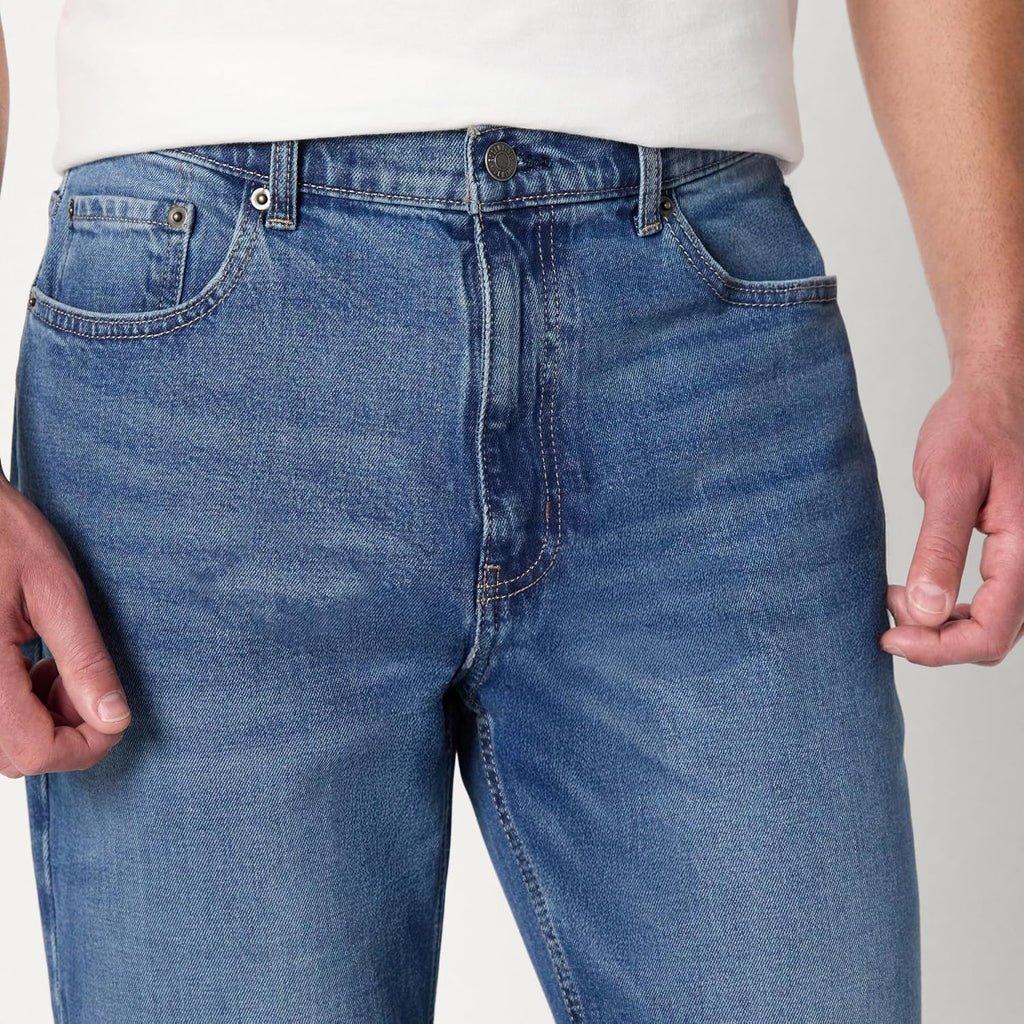 Amazon Essentials Men's Relaxed-Fit Heavyweight Rigid Jeans, 5 Pocket Styling