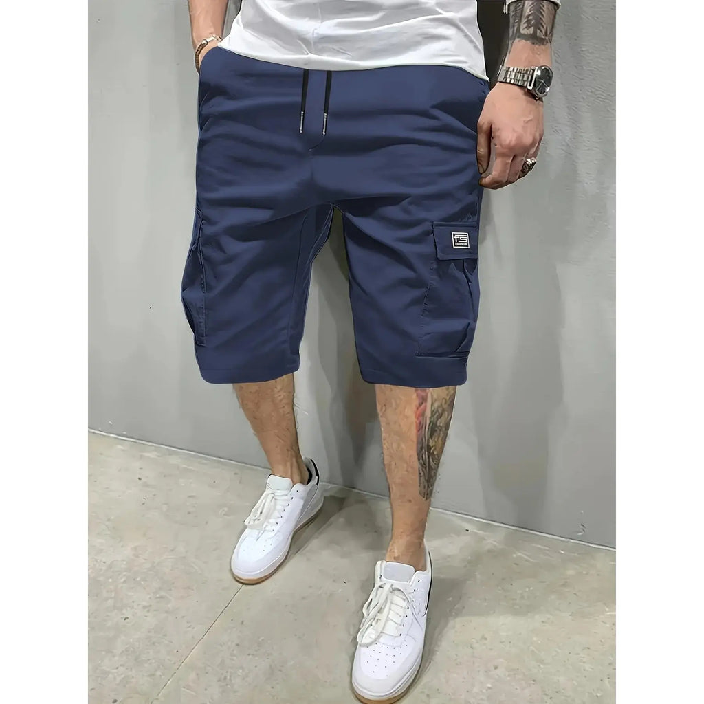 3-Piece Men's Shorts Set - Brown Black & Green - Slanted Pockets - 3-Piece Bottoms for Everyday Use Menswear Overalls shorts men ,Perfect for Street Style, Skateboarding, and Camping