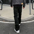 New Streetwear Men Stylish Baggy Regular Fit Jeans Men's Trousers Solid color Splice Loose Straight Casual Denim Pants Deals For You