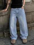 Men's Wide Leg Oversized High Waist Jeans, Loose Fit Baggy Denim Jeans, Washed Y2K Streetwear Style, All Season Wear, Unique Washing, Comfortable and Stylish