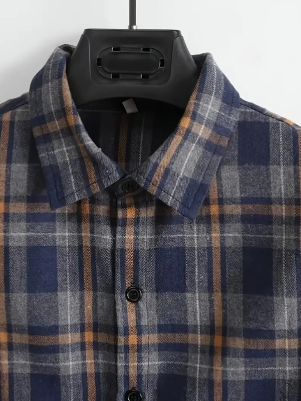 Men's Fashion Plaid Long Sleeve Button-Down Jumpsuit, Casual Workwear for Autumn, Durable and Comfortable Design
