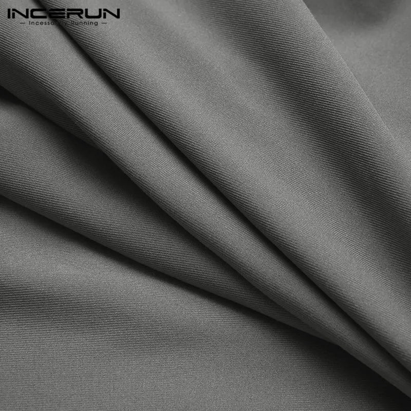 INCERUN Men's Basics Short-Sleeve Velvet Fabric Overalls Jumpsuit - Menswear Comfortable Stretch Sleepwear, Men's Home Loungewear Leotard