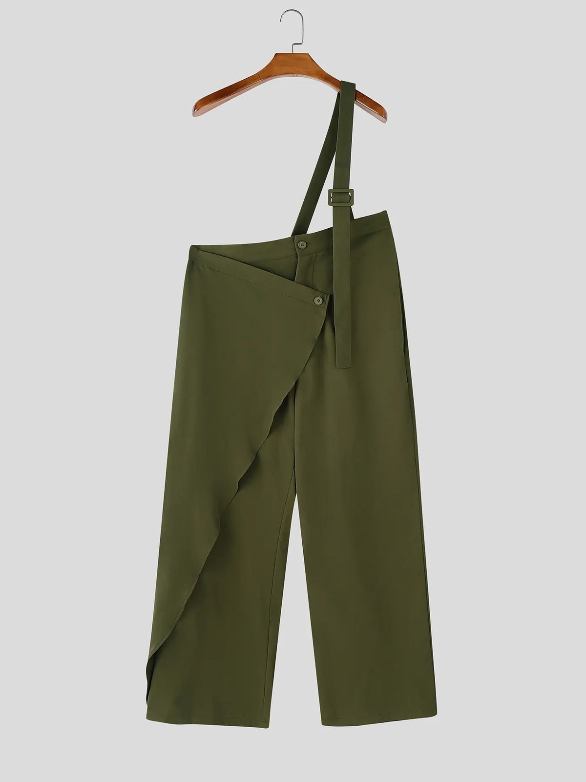 INCERUN Men's Fashion Minimalist Deconstructed One-Shoulder Solid Color Suspenders Stylish Overalls, Perfect for Casual Street Style