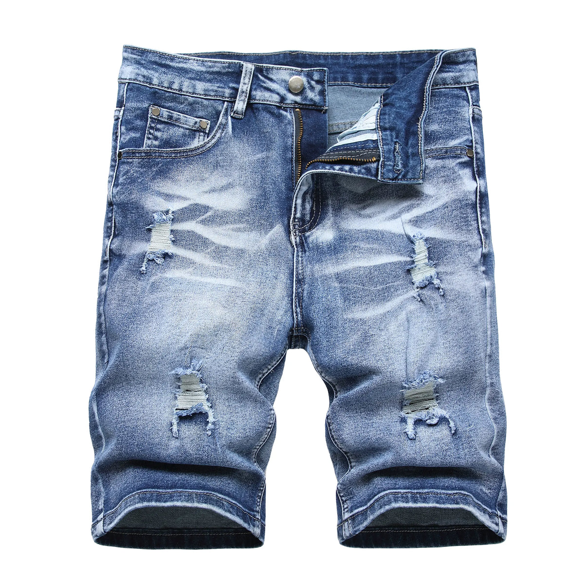 JUNBAOSS Men's MultiPack Slim Fit Stretch Denim ShortsRipped Skinny Jean Shorts for Men, Distressed FashionStraight Comfort Flex Waist Short Denim Jean, MenswearClassic Street Style Cotton Fabric Jean Natural HipsterPersonalized Stylish Jeans with Pockets