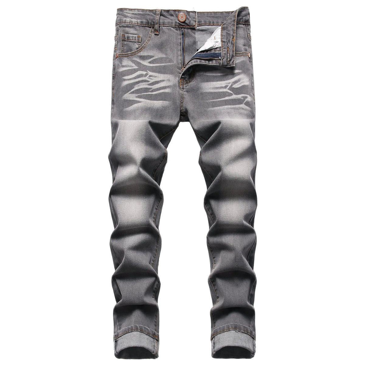 JUNBAOSS 2026 Fashion Mens Slim Fit Stretch Jeans Ripped Skinny Jeans for Men, Distressed Straight Leg Casual Comfort Flex Waist Denim Pants, Menswear Classic Street Style Cotton Fabric Jean Natural Hipster Personalized Stylish Trouser Jeans with Pockets