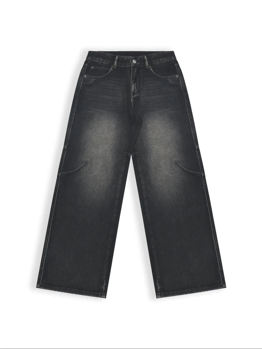 Loose Fit Men's Jeans, High Street Loose, Street Style Pattern Print, Cool and Trendy Denim Jeans, Comfortable Casual Wear, Fashionable Menswear