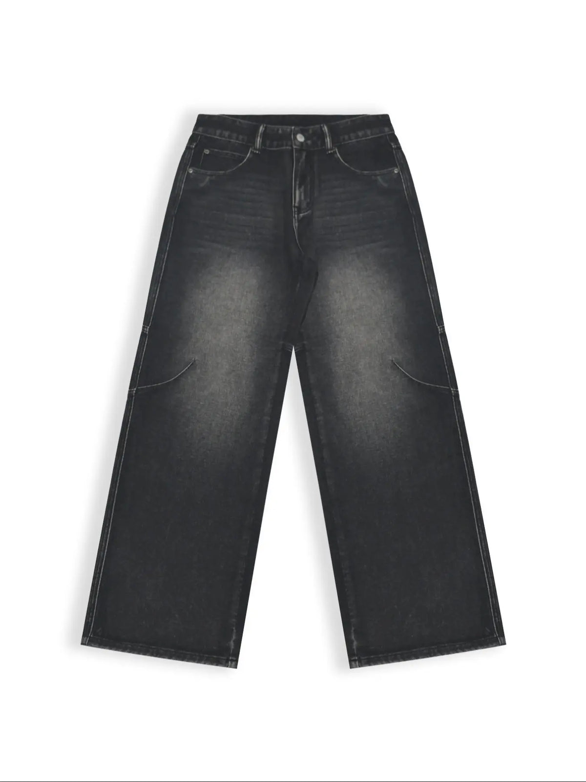Loose Fit Men's Jeans, High Street Loose, Street Style Pattern Print, Cool and Trendy Denim Jeans, Comfortable Casual Wear, Fashionable Menswear