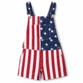 Men's Stretchy Denim Overalls - Flag-Themed 250th Anniversary 4th of July Patriotic Outfit, 4xl/5xl Stretch Fabric Moves With Your Day Work-Ready Romper, Casual Menswear Father’s Day Gift