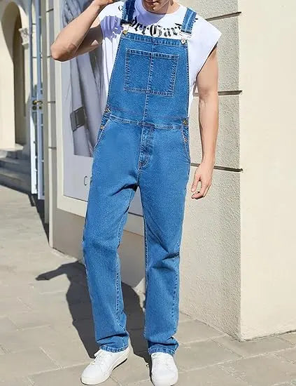 WIRDATRD Overalls for Men Fashion Coveralls Work Utility Denim Women Bib Jumpsuit with Pockets, Menswear, Outwear