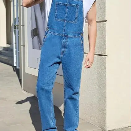 WIRDATRD Overalls for Men Fashion Coveralls Work Utility Denim Women Bib Jumpsuit with Pockets, Menswear, Outwear