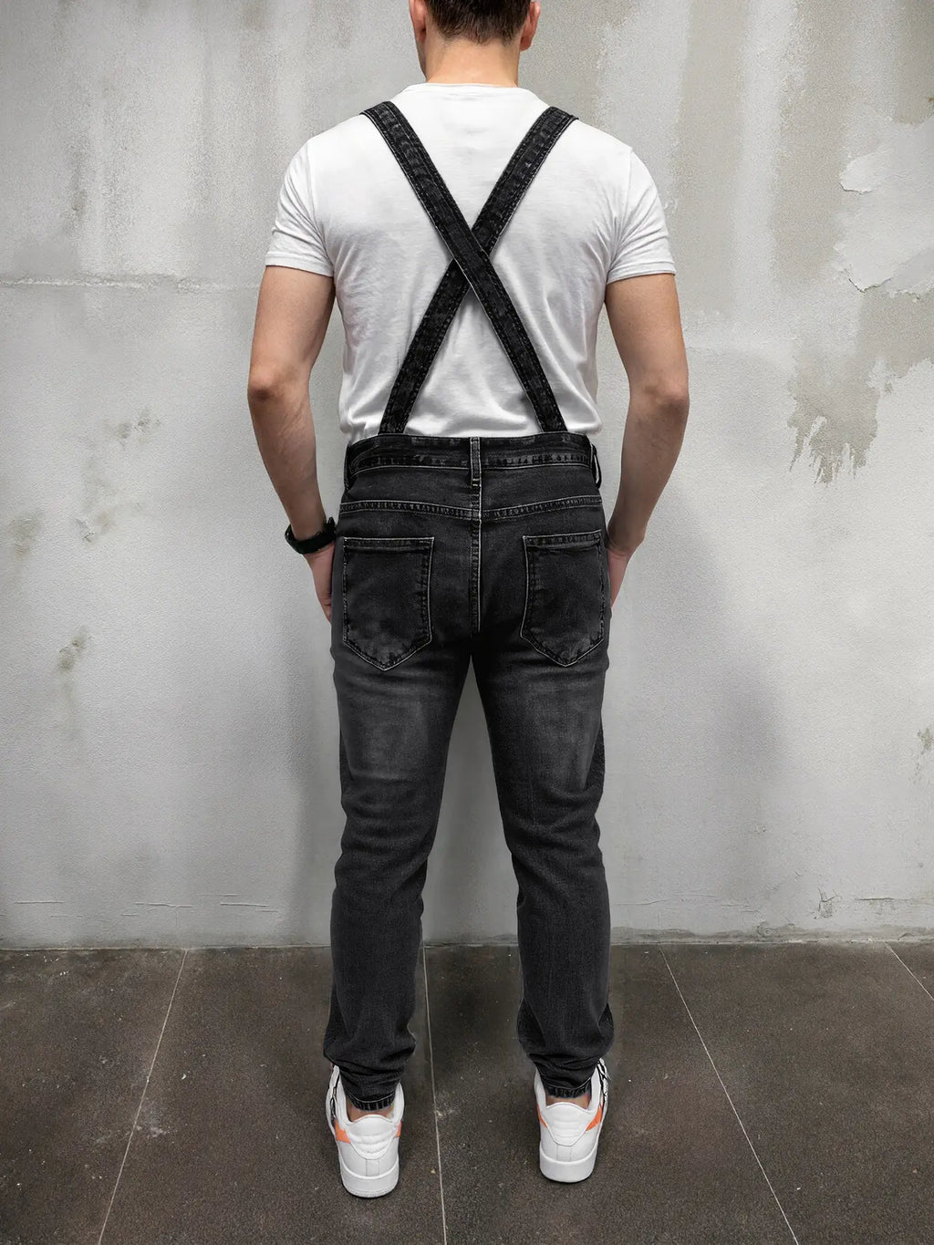 Men's Vintage Aesthetic Classic Denim Overalls with Pockets, Fitted Blue Jumpsuit, Casual Versatile Distressed Design, Perfect for Urban Style, Parties, Streetwear, Menswear Natural, Denim Bib Coveralls
