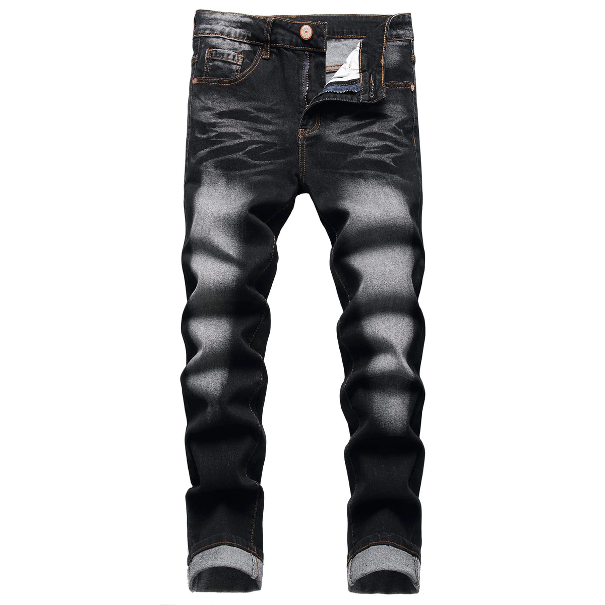 JUNBAOSS 2026 Fashion Mens Slim Fit Stretch Jeans Ripped Skinny Jeans for Men, Distressed Straight Leg Casual Comfort Flex Waist Denim Pants, Menswear Classic Street Style Cotton Fabric Jean Natural Hipster Personalized Stylish Trouser Jeans with Pockets