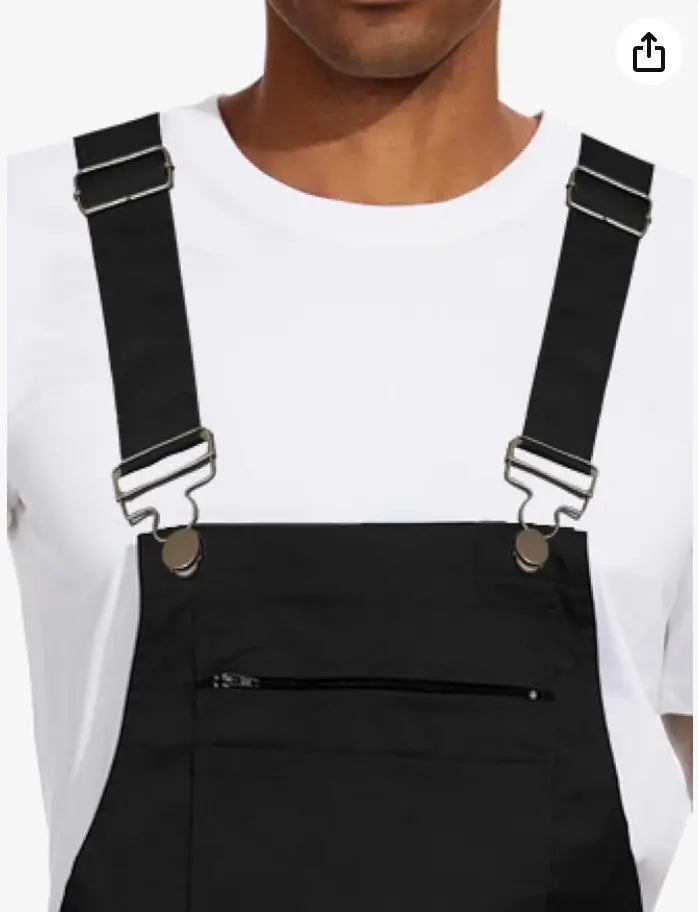Workidea Men's Bib Overall with metal gourd easy clip Cotton Mix Comfortable Menswear