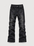 Men's Wide Leg, Loose-Fitting Pop Art Print, Vintage Y2K Washed Denim, Four-Season Wear, Unique Patchwork Design, Comfortable & Stylish, Streetwear Pants, Versatile Jeans