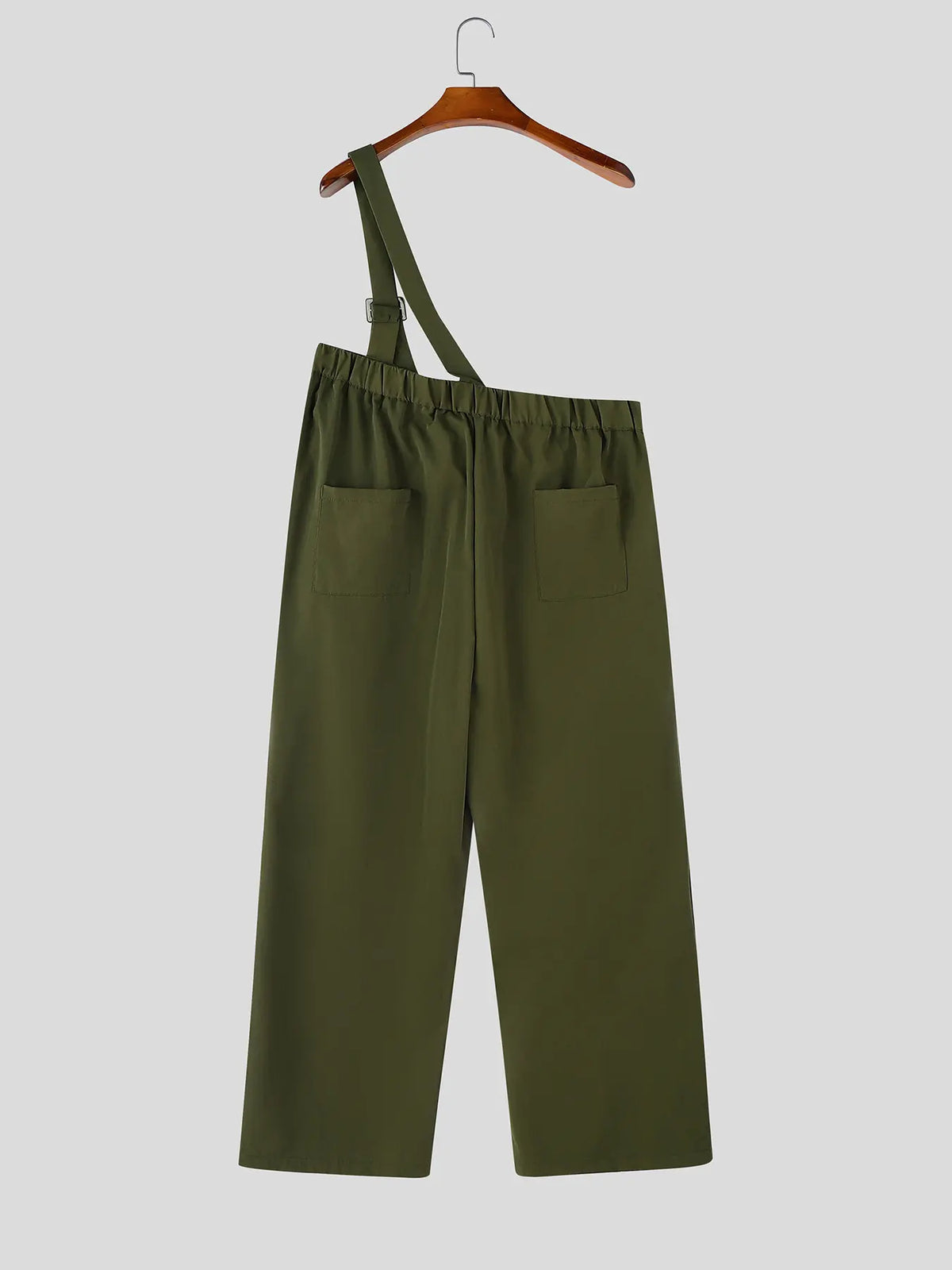 INCERUN Men's Fashion Minimalist Deconstructed One-Shoulder Solid Color Suspenders Stylish Overalls, Perfect for Casual Street Style