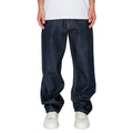 VICTORIOUS TERRA Men's Baggy Fit Raw Denim Jeans, 5-Pocket Streetwear Style in Breathable Stretch Cotton, Fabric, Soft, Stylish, Casual, Classic, Menswear, Hem
