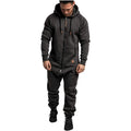 Set of 1 - Men's Hooded Fleece Lined Jumpsuit, Long Sleeve Full Zip Jumpsuit with Kangaroo BagGift
