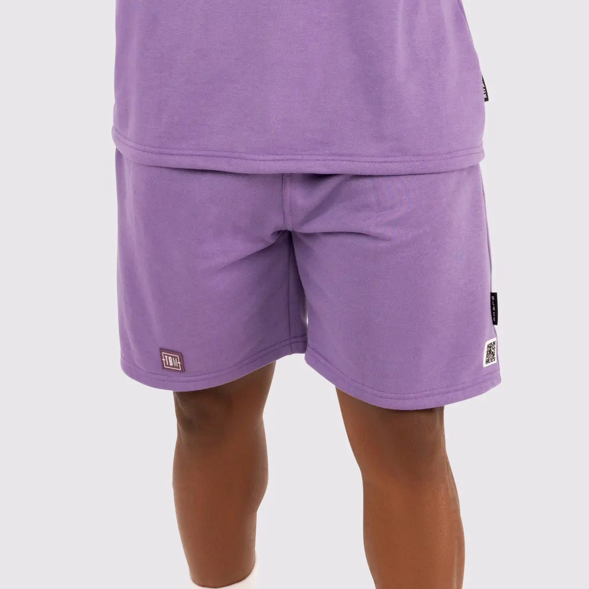 Summertide Bliss Men's Shorts, Old Lavender 100% Cotton Casual Plain Matching Sweat Shorts Set Athleisure Outfit Clothing Menswear